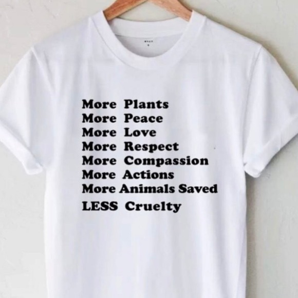 White vegan graphic tshirt - Picture 5 of 8